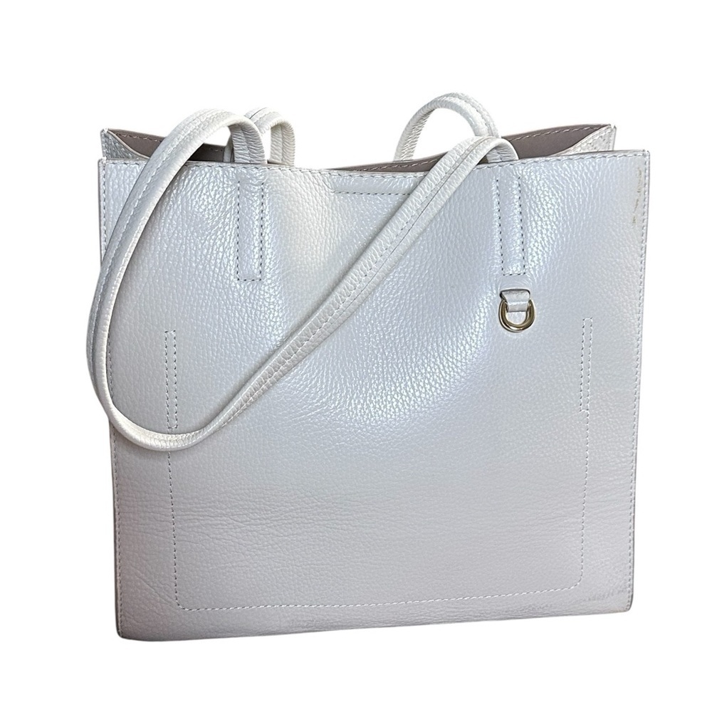 Banana Republic Cream pebbled Leather Tote